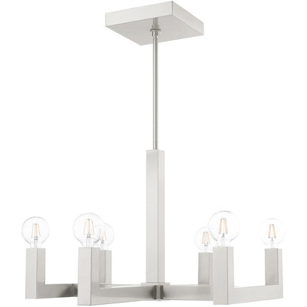 Six Light Dimmable Chandelier With Shades
