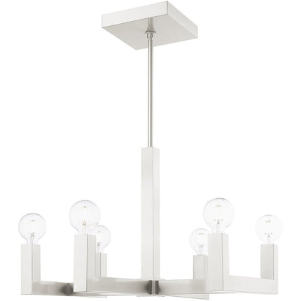 Six Light Dimmable Chandelier With Shades