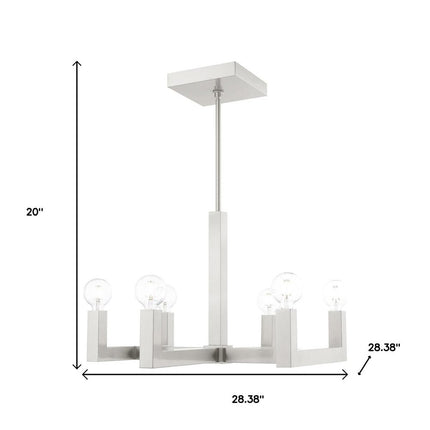 Six Light Dimmable Chandelier With Shades