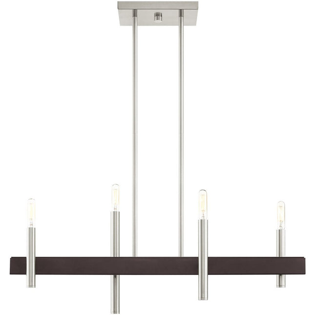Four Light Dimmable Chandelier With Shades