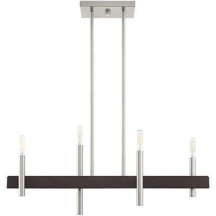Four Light Dimmable Chandelier With Shades