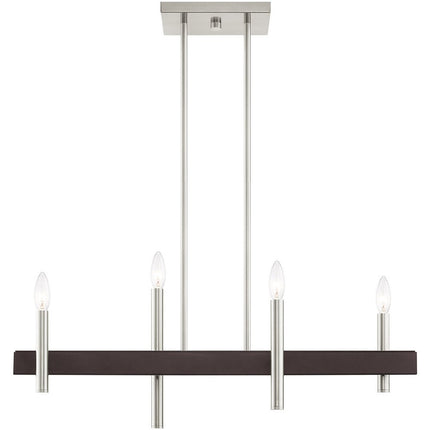 Four Light Dimmable Chandelier With Shades