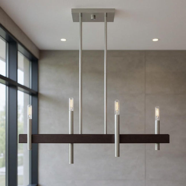 Four Light Dimmable Chandelier With Shades