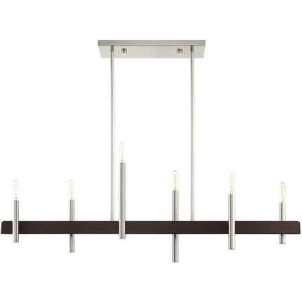 Six Light Dimmable Chandelier With Shades