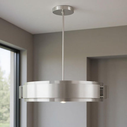 Seven Light Dimmable Chandelier With Shades