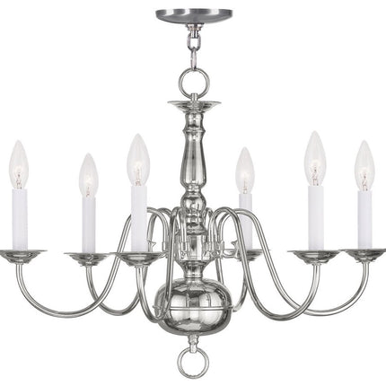 Six Light Dimmable Chandelier With Shades