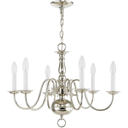 Six Light Dimmable Chandelier With Shades