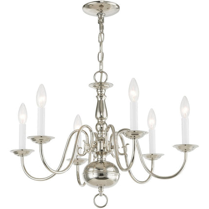 Six Light Dimmable Chandelier With Shades