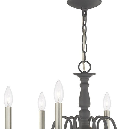 Six Light Dimmable Chandelier With Shades
