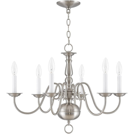 Six Light Dimmable Chandelier With Shades