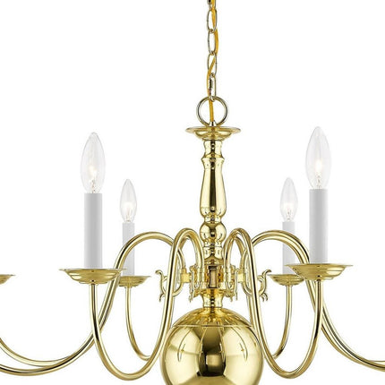 Eight Light Dimmable Chandelier With Shades