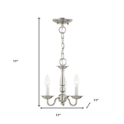 Three Light Dimmable Chandelier With Shades