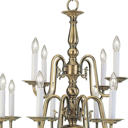 Twelve Light Dimmable Chandelier With Shades
