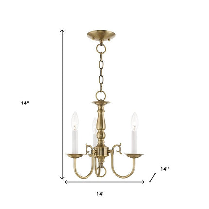 Three Light Dimmable Chandelier With Shades