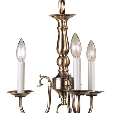 Three Light Dimmable Chandelier With Shades