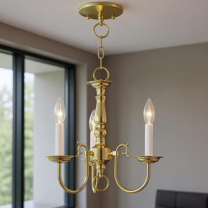 Three Light Dimmable Chandelier With Shades
