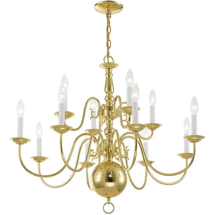Twelve Light Dimmable Chandelier With Shades