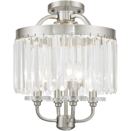 Four Light Dimmable Chandelier With Shades