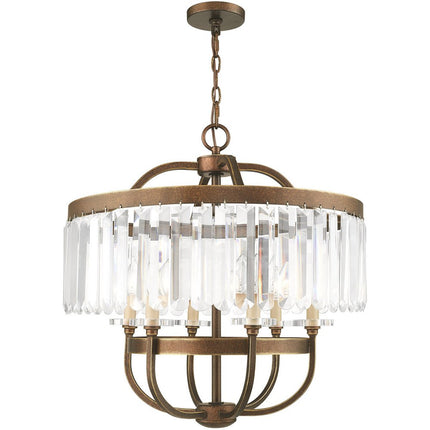 Six Light Dimmable Chandelier With Shades