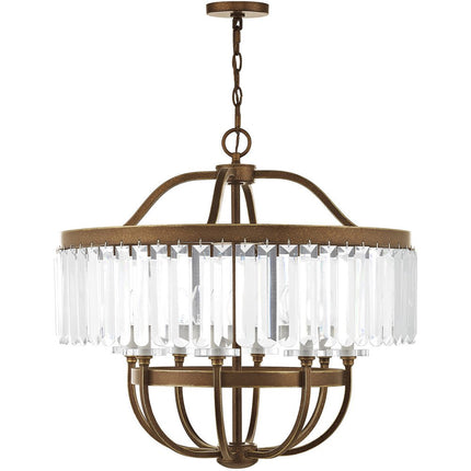 Eight Light Dimmable Chandelier With Shades