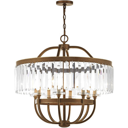 Eight Light Dimmable Chandelier With Shades