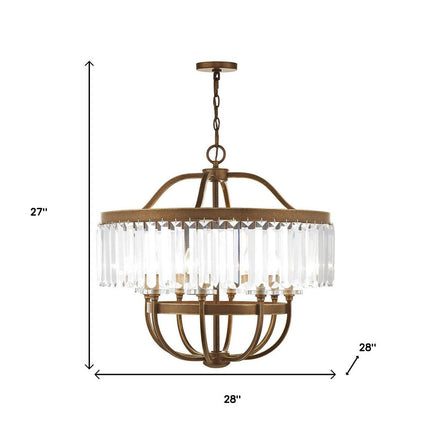 Eight Light Dimmable Chandelier With Shades