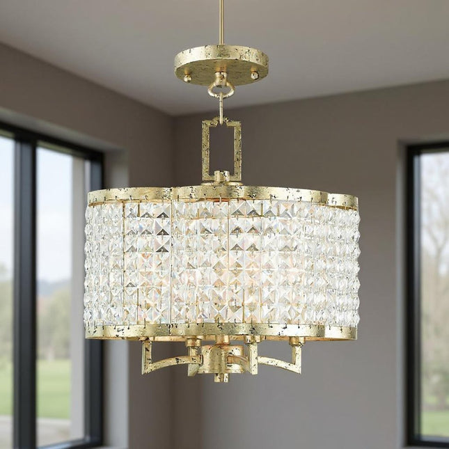 Four Light Dimmable Chandelier With Shades