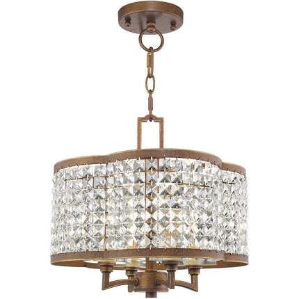Four Light Dimmable Chandelier With Shades