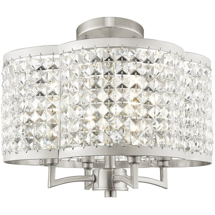 Four Light Dimmable Chandelier With Shades