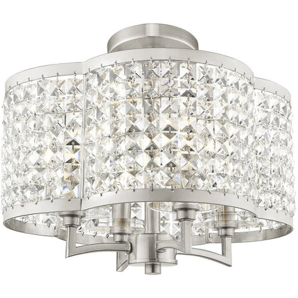 Four Light Dimmable Chandelier With Shades