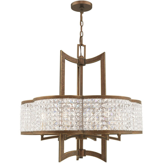 Six Light Dimmable Chandelier With Shades