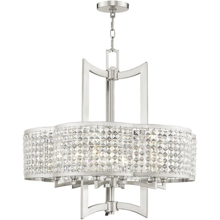 Six Light Dimmable Chandelier With Shades