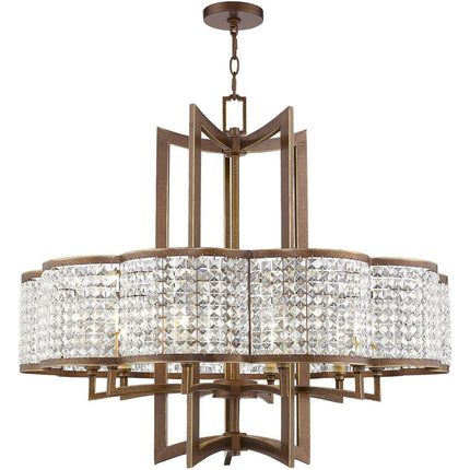 Ten Light Dimmable Chandelier With Shades