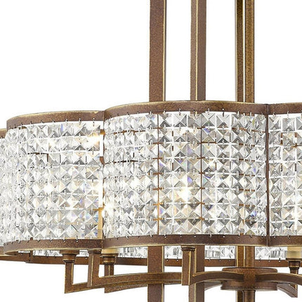 Ten Light Dimmable Chandelier With Shades