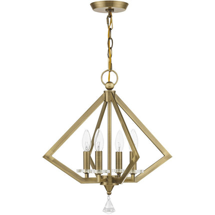 Four Light Dimmable Chandelier With Shades