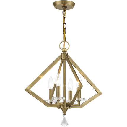Four Light Dimmable Chandelier With Shades