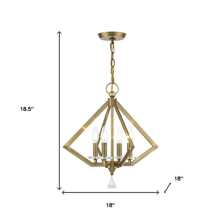 Four Light Dimmable Chandelier With Shades