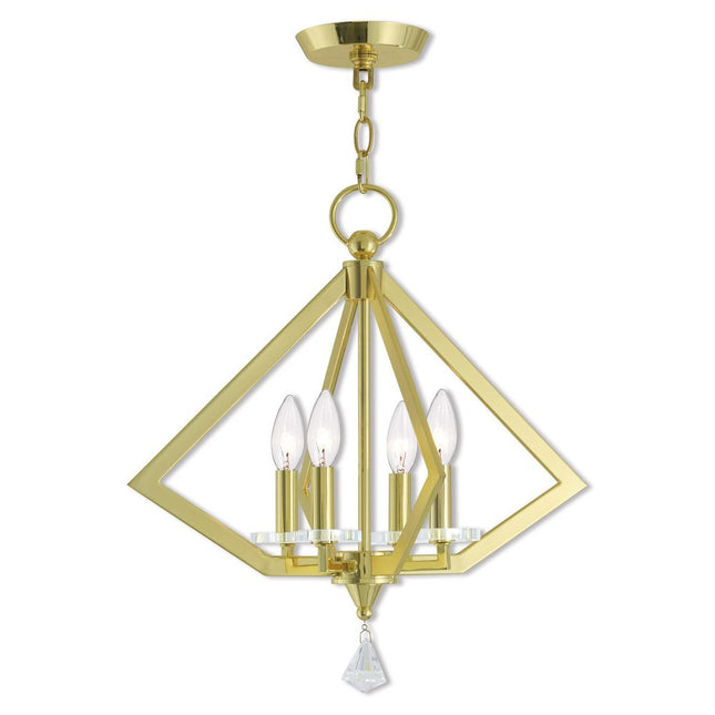 Four Light Dimmable Chandelier With Shades