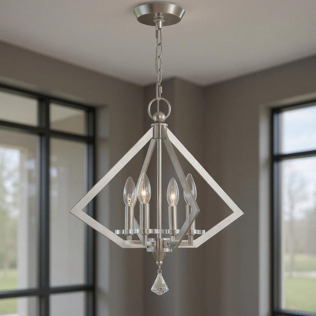 Four Light Dimmable Chandelier With Shades