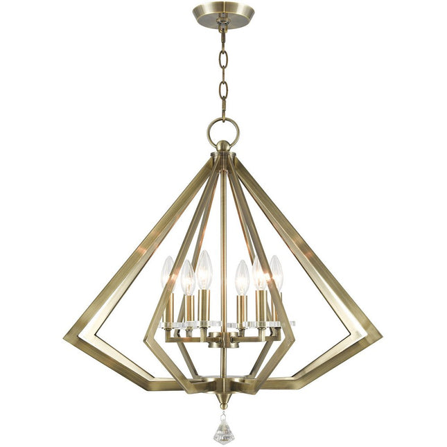 Six Light Dimmable Chandelier With Shades