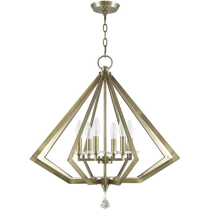 Six Light Dimmable Chandelier With Shades