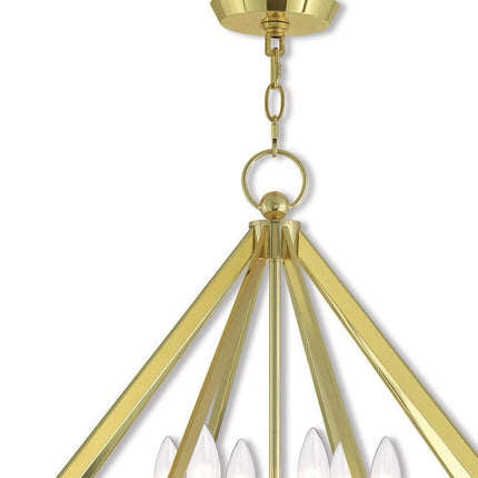 Six Light Dimmable Chandelier With Shades