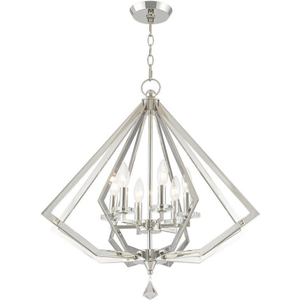 Six Light Dimmable Chandelier With Shades