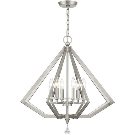 Six Light Dimmable Chandelier With Shades
