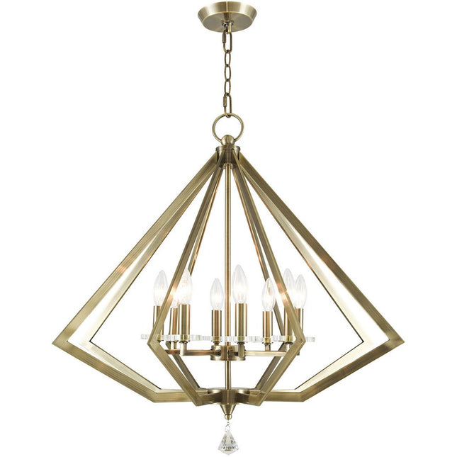 Eight Light Dimmable Chandelier With Shades
