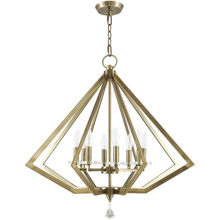 Eight Light Dimmable Chandelier With Shades