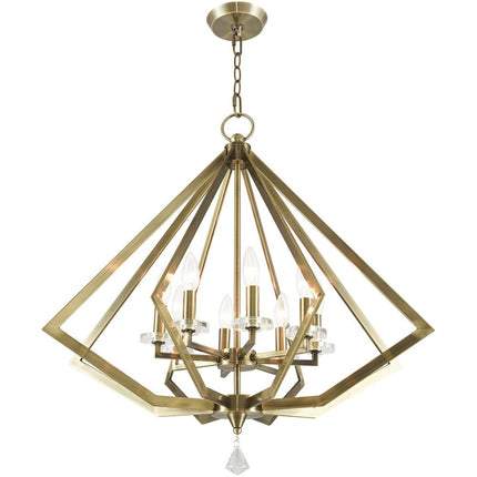 Eight Light Dimmable Chandelier With Shades