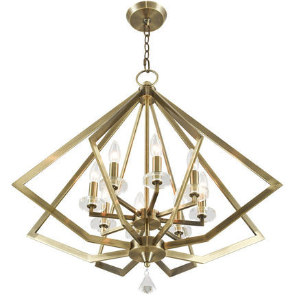 Eight Light Dimmable Chandelier With Shades