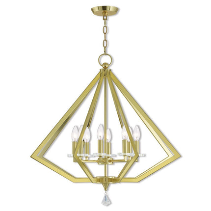 Eight Light Dimmable Chandelier With Shades