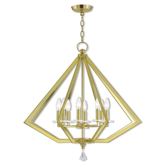 Eight Light Dimmable Chandelier With Shades